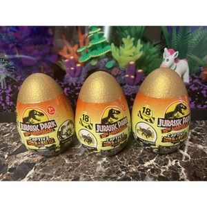 Lot Of 3 Jurassic Park 30th Anniversary CAPTIVZ Build & Battle Golden Egg NEW...